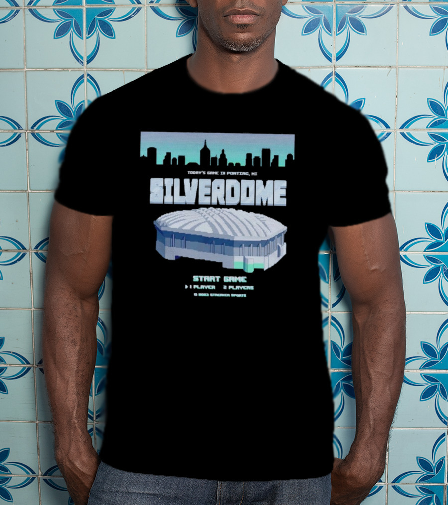 Silverdome 8-Bit Today's Game In Pontiac MI Start Game 1 Player 2 Players T-Shirt