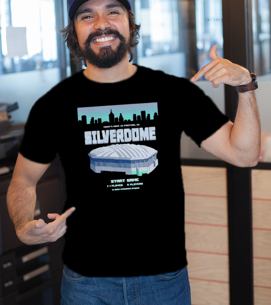Silverdome 8-Bit Today's Game In Pontiac MI Start Game 1 Player 2 Players T-Shirt