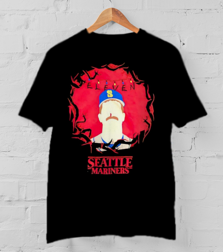 Eleven Stranger Things Style Seattle Mariners Baseball T-Shirt