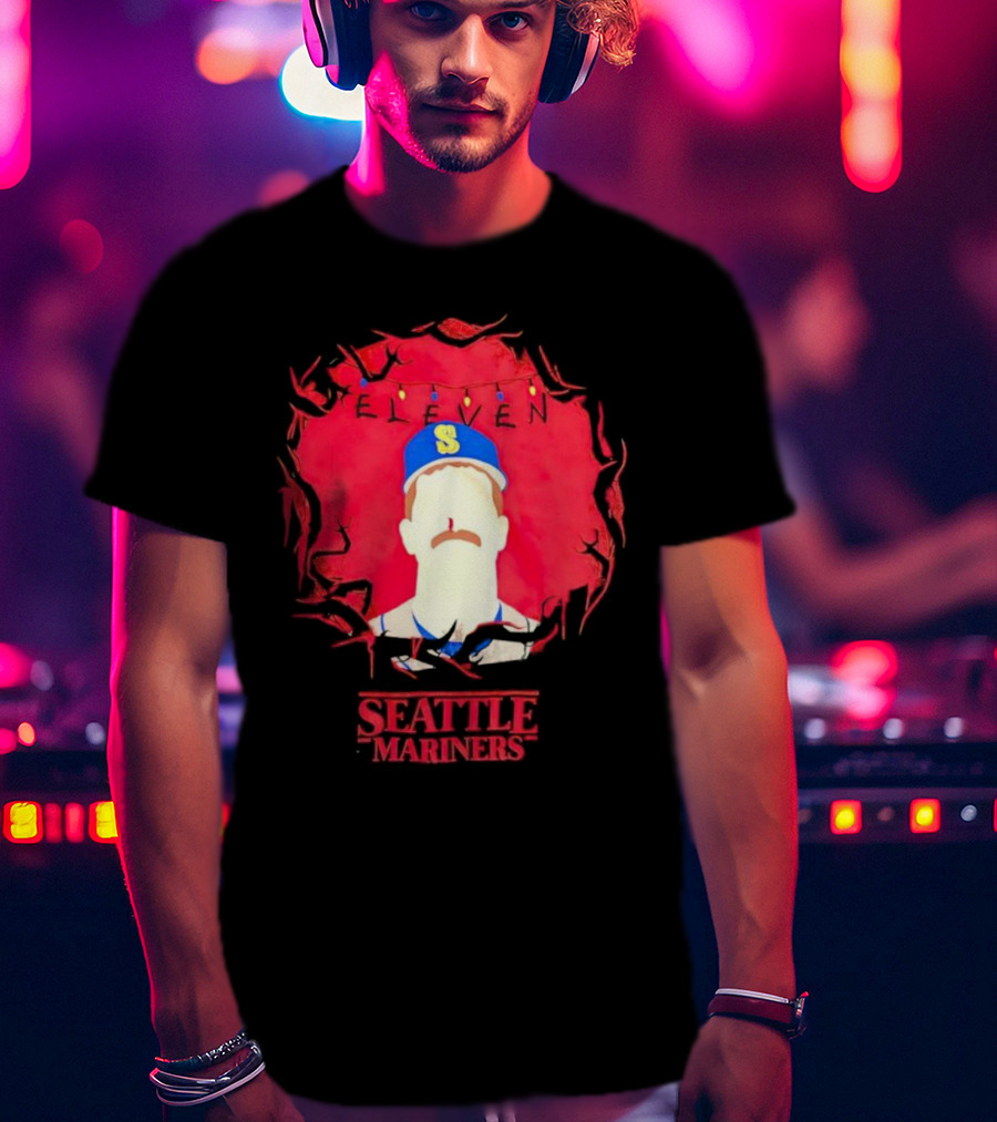 Eleven Stranger Things Style Seattle Mariners Baseball T-Shirt