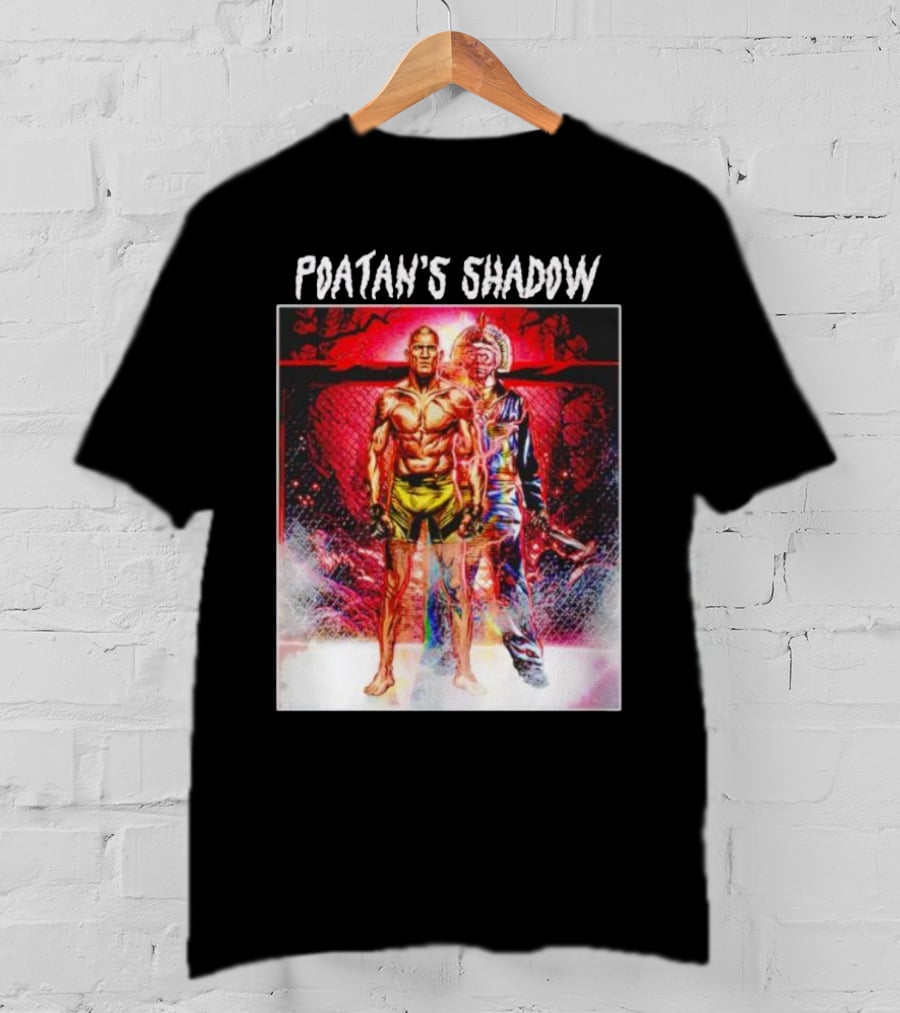 Poatan's Shadow Dual Persona Warrior In Fight Arena T-Shirt