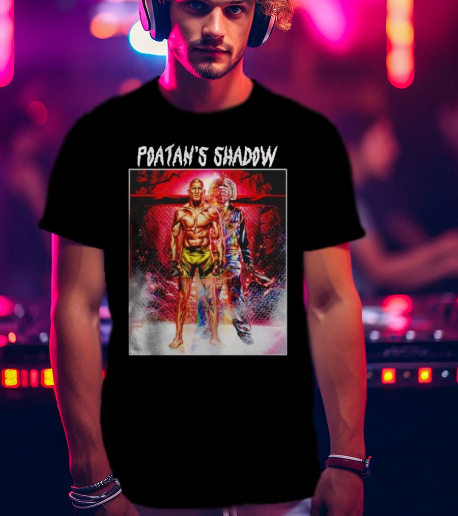 Poatan's Shadow Dual Persona Warrior In Fight Arena T-Shirt