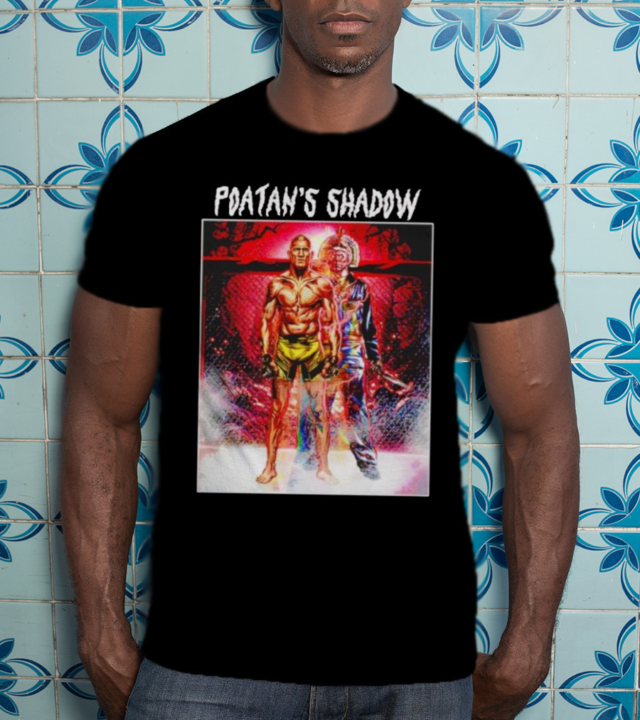 Poatan's Shadow Dual Persona Warrior In Fight Arena T-Shirt