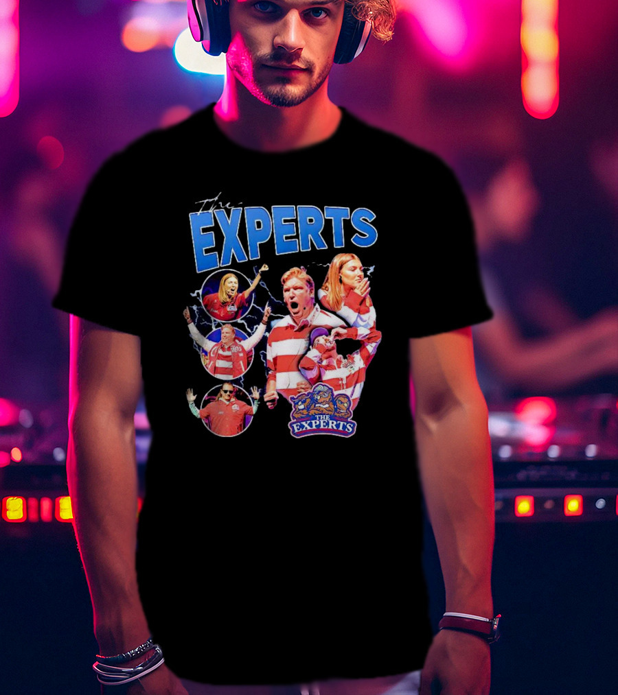 The Experts Team Football Enthusiasts In Red And White Stripes T-Shirt