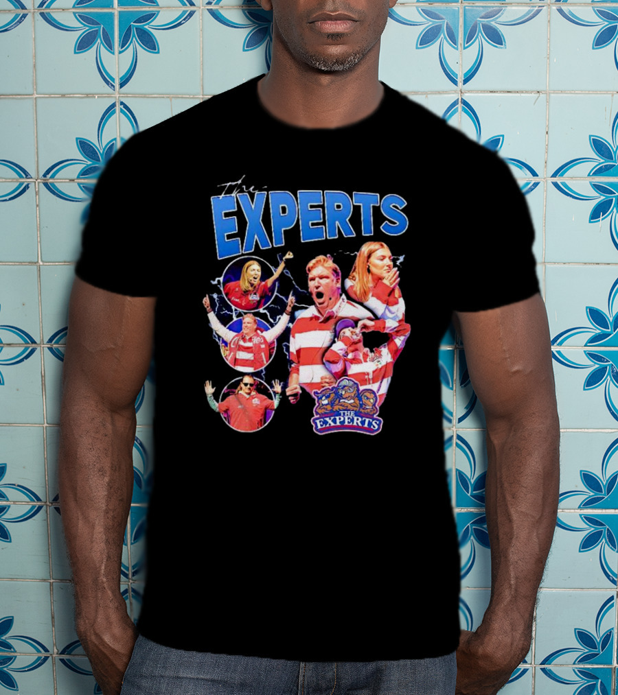 The Experts Team Football Enthusiasts In Red And White Stripes T-Shirt