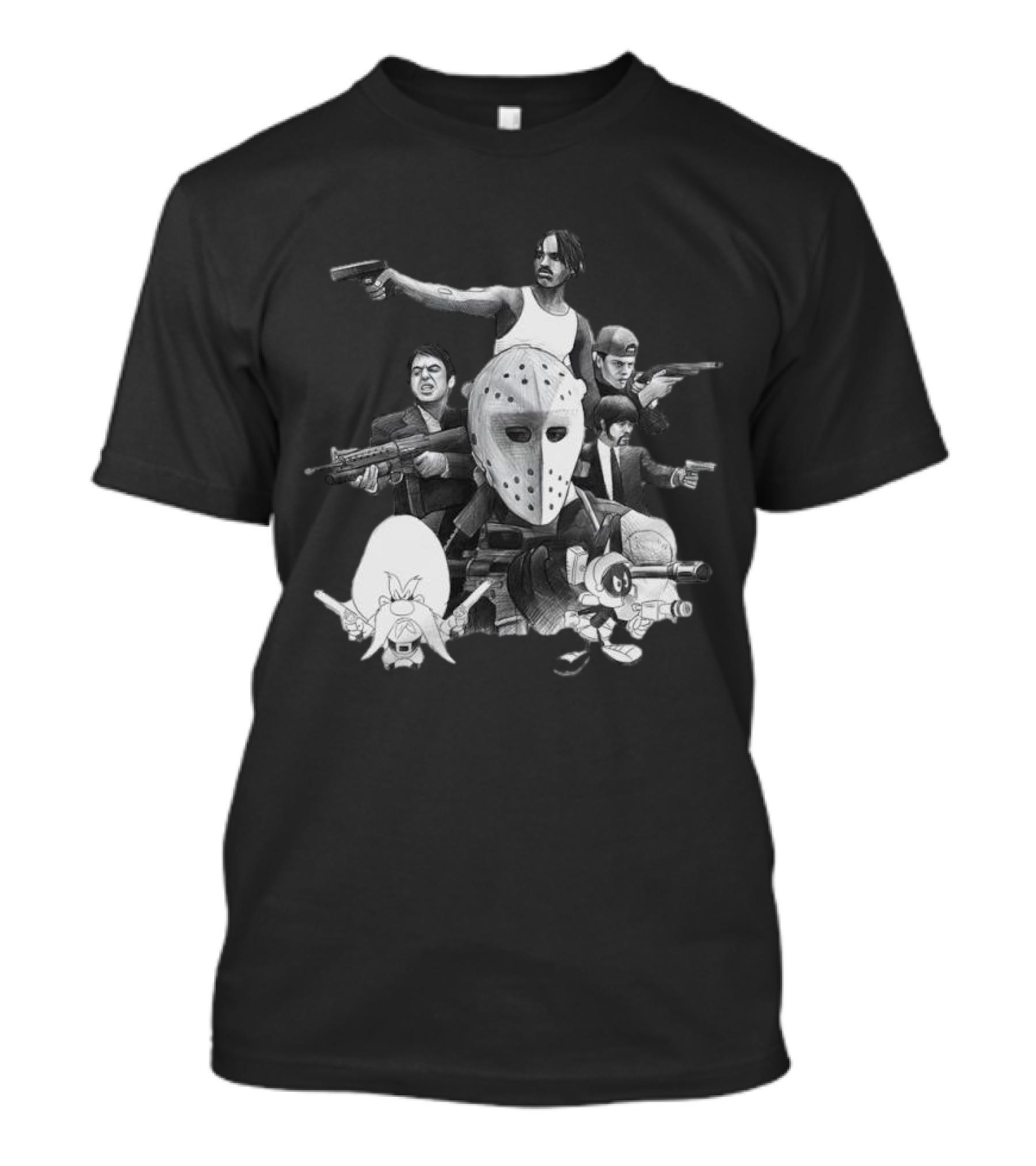 Trust Respect The Shooter Jason Mask Gangsters Anime Characters Gunmen T-Shirt