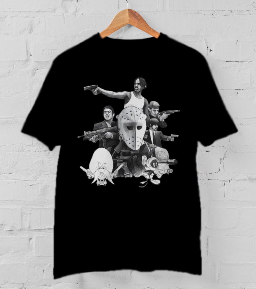 Trust Respect The Shooter Jason Mask Gangsters Anime Characters Gunmen T-Shirt