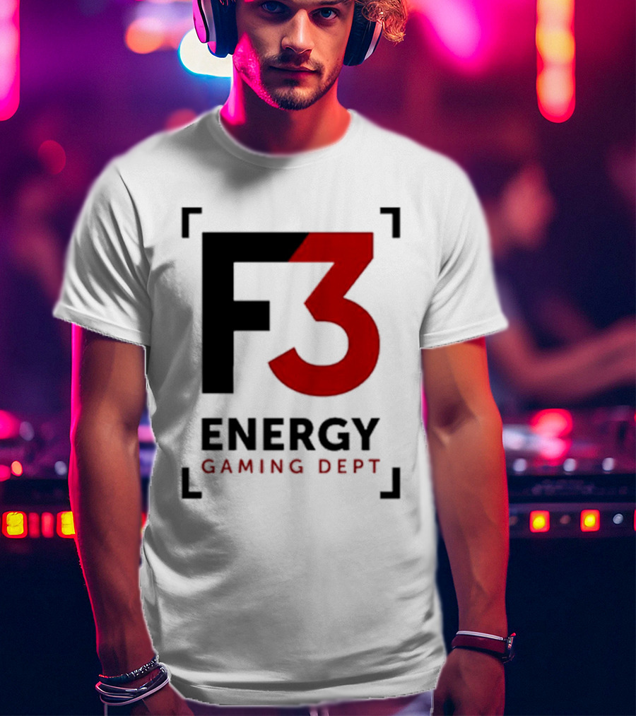 F3 Energy Gaming Dept Bold Red And Black T-Shirt
