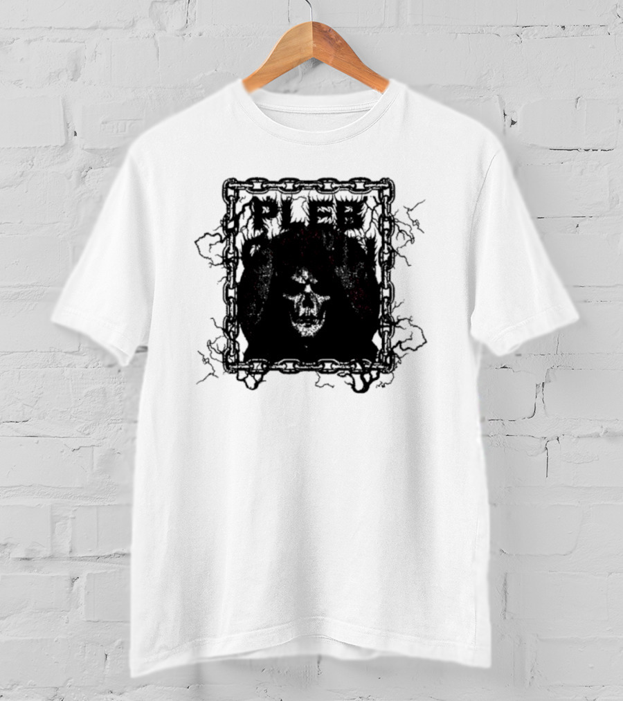 Plebchain Skull With Lightning And Chains T-Shirt