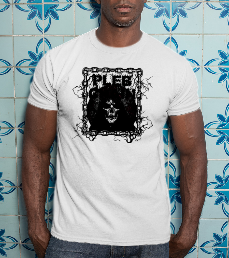 Plebchain Skull With Lightning And Chains T-Shirt