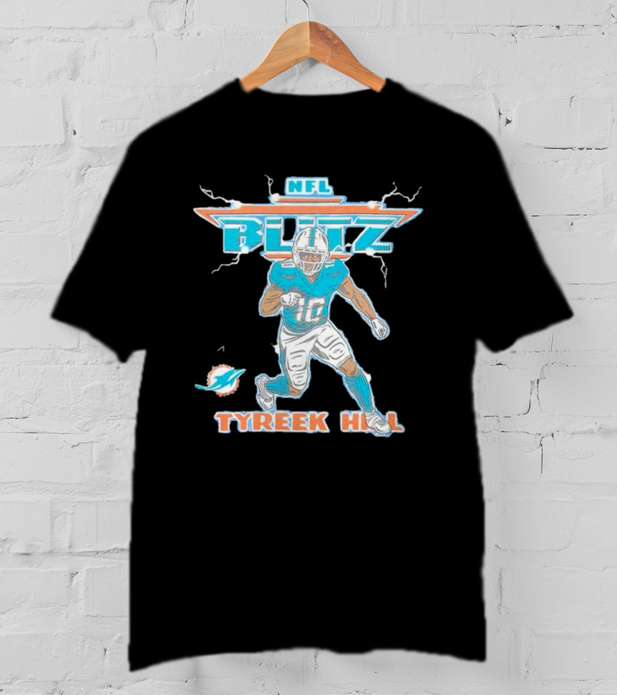 Tyreek Hill NFL Blitz Miami Dolphins Electric Football T-Shirt