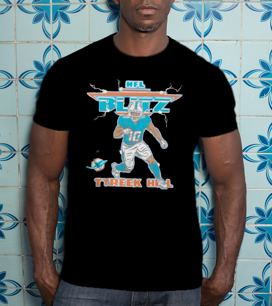 Tyreek Hill NFL Blitz Miami Dolphins Electric Football T-Shirt