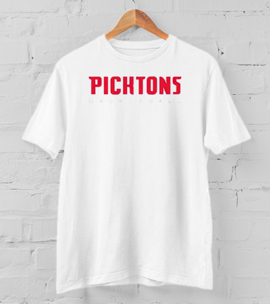 Picktons Basketball Bold Red Classic Sports T-Shirt