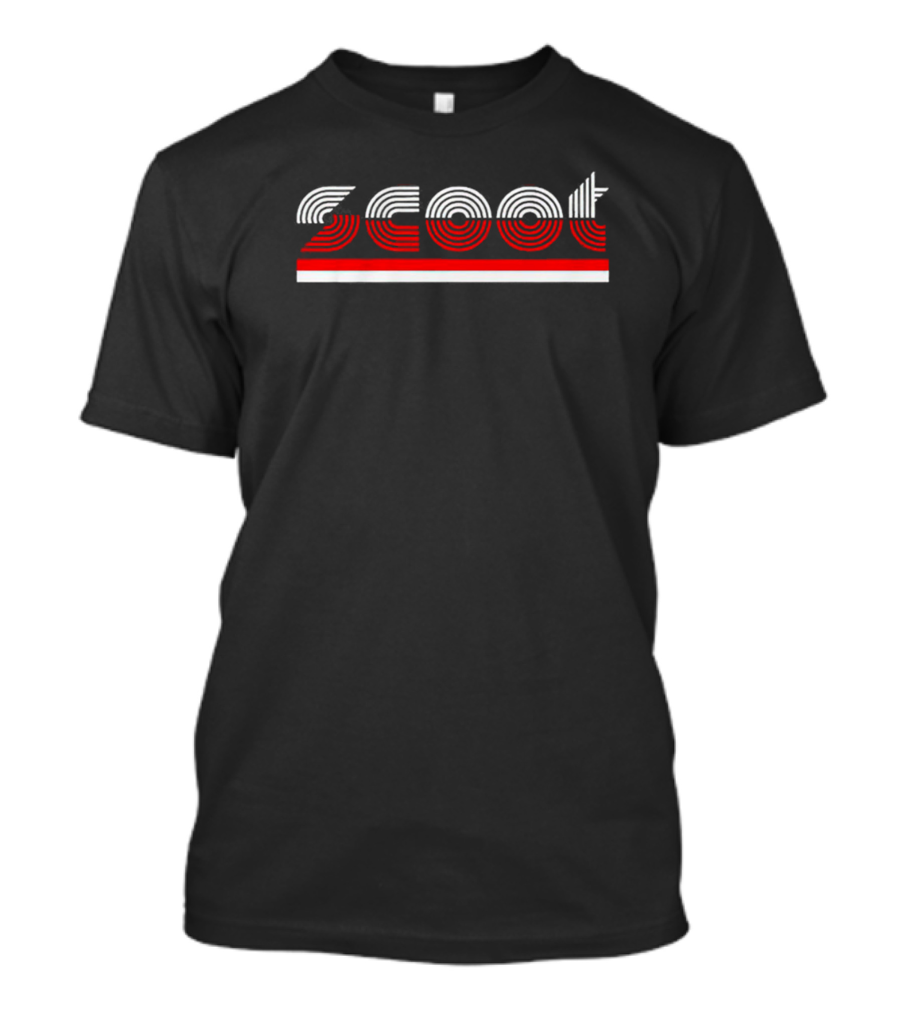 Portland Basketball Scoot Red And White Striped Typography T-Shirt