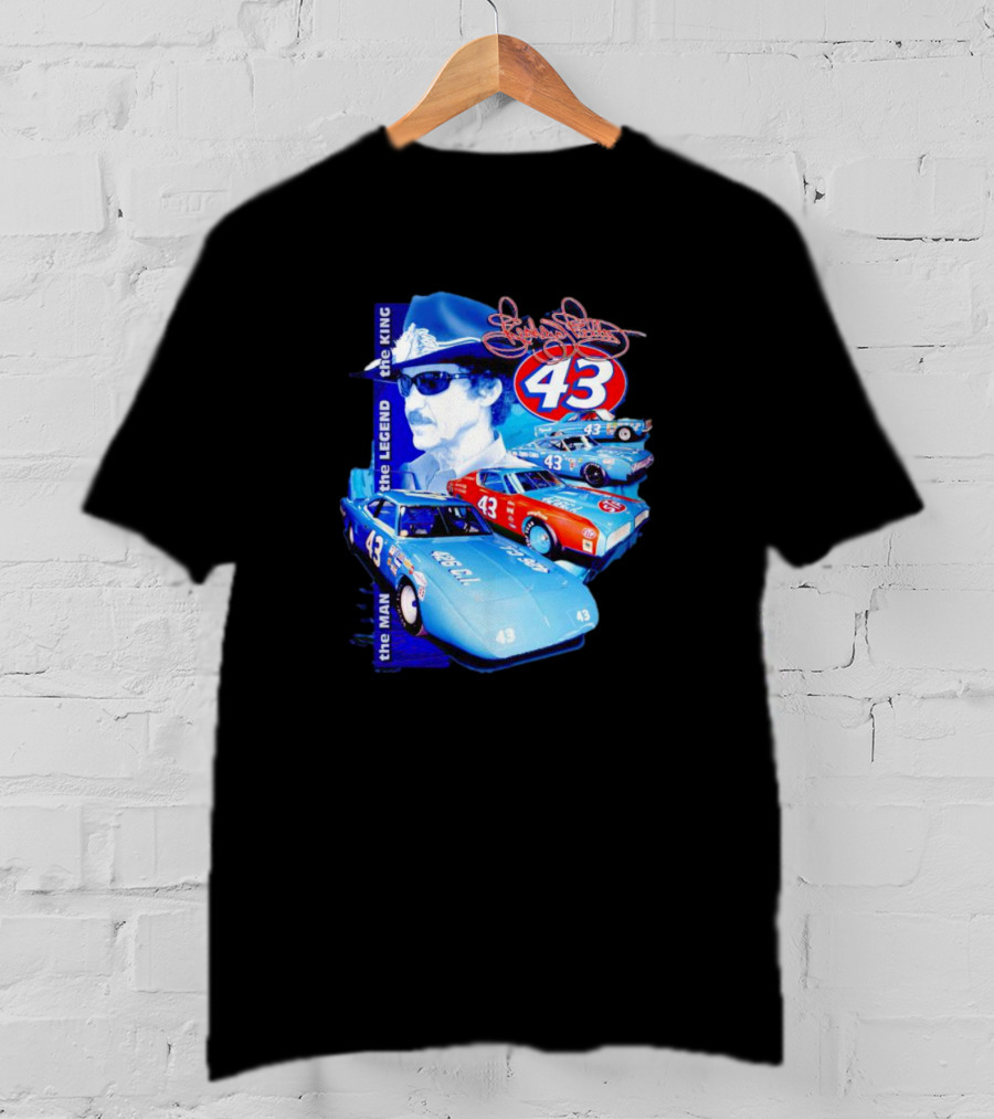 Richard Petty The Legend The King 43 Signature Racing Cars T-Shirt