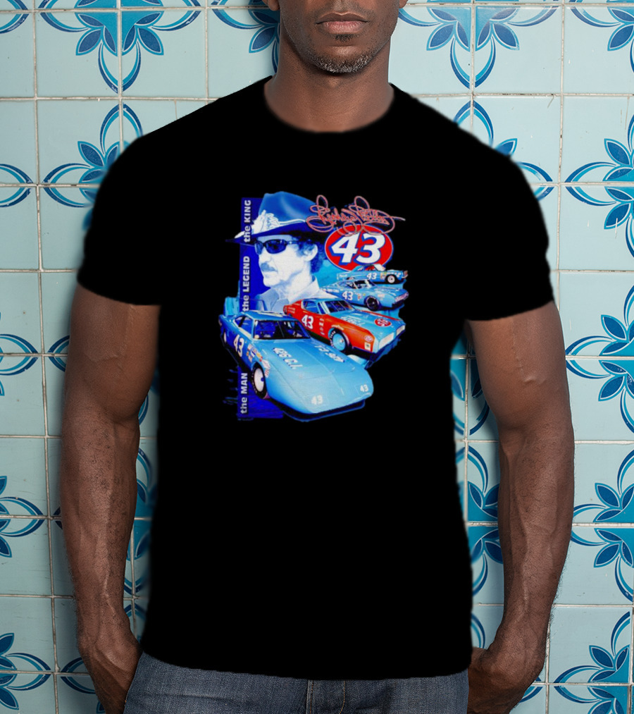 Richard Petty The Legend The King 43 Signature Racing Cars T-Shirt