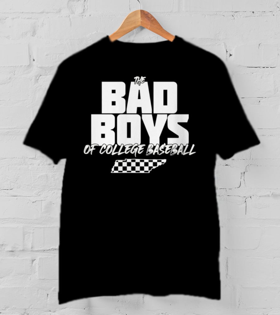 The Bad Boys Of College Baseball Tennessee Checkerboard State T-Shirt