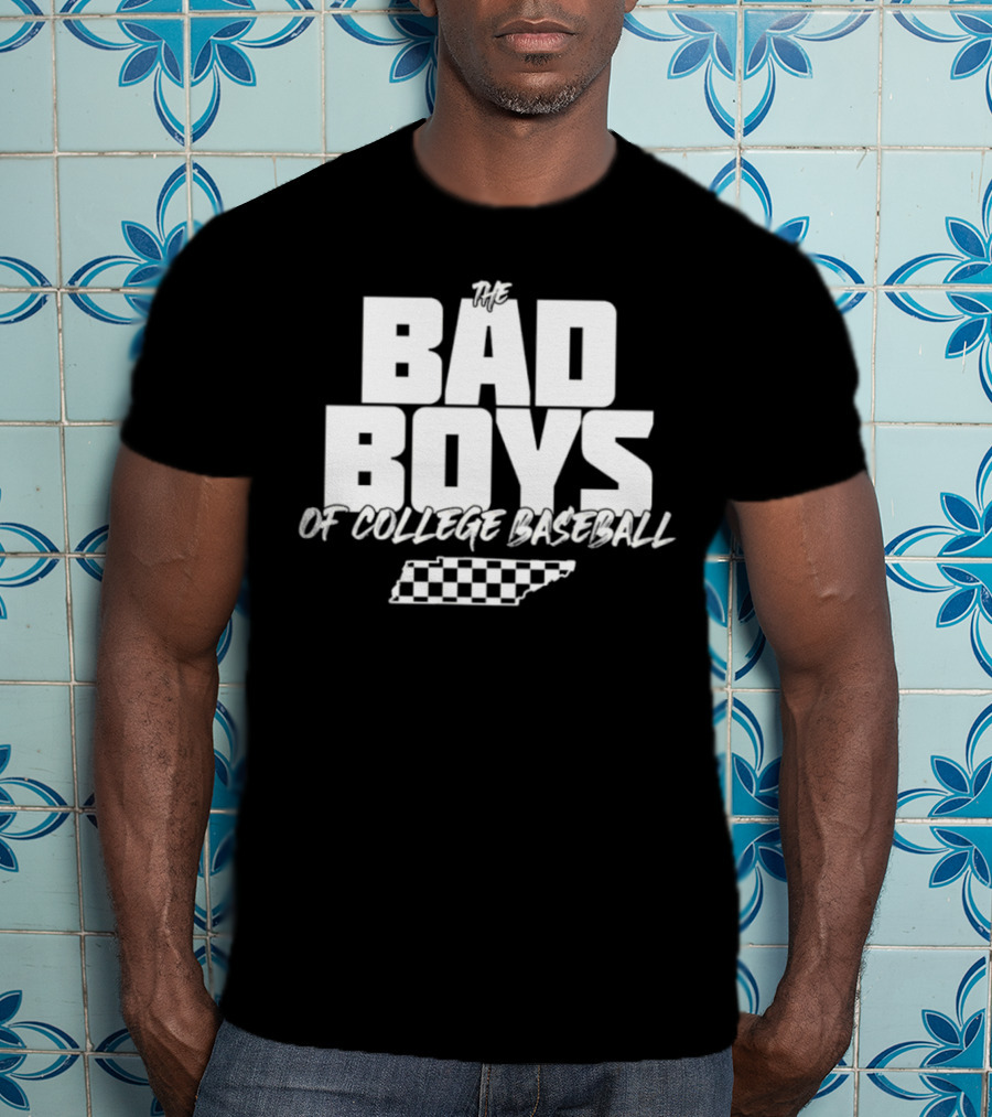 The Bad Boys Of College Baseball Tennessee Checkerboard State T-Shirt