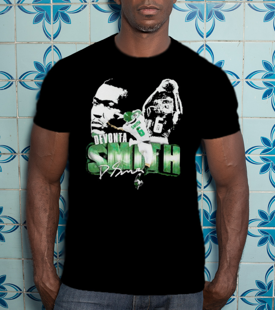 DeVonta Smith Philadelphia Number 6 Football Chrome Look T-Shirt