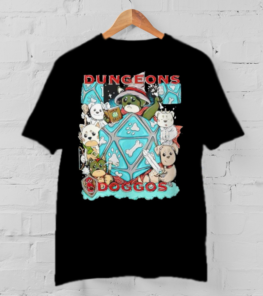 Dungeons Doggos Adventures With Magic Dice And Wizards T-Shirt