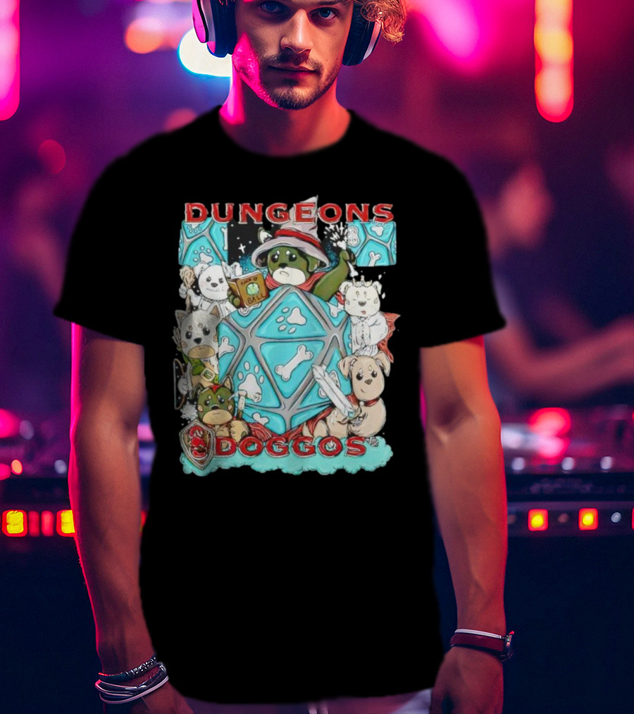 Dungeons Doggos Adventures With Magic Dice And Wizards T-Shirt