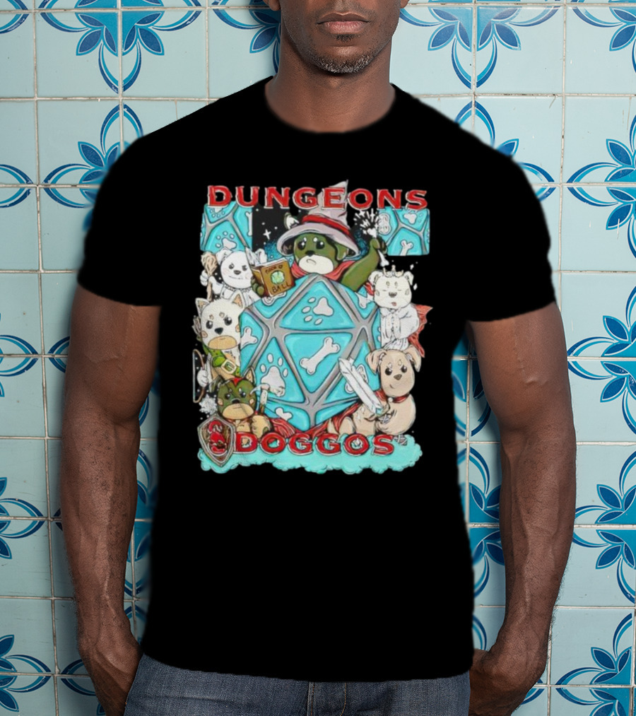 Dungeons Doggos Adventures With Magic Dice And Wizards T-Shirt