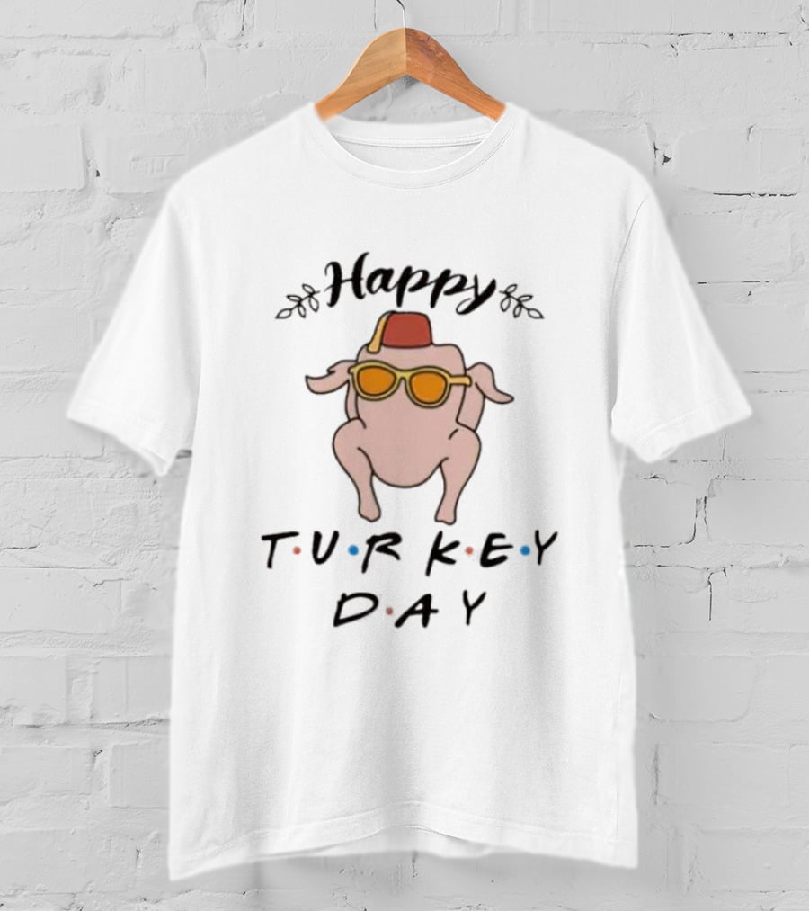 Happy Turkey Day Friends Sunglasses Dance T-Shirt