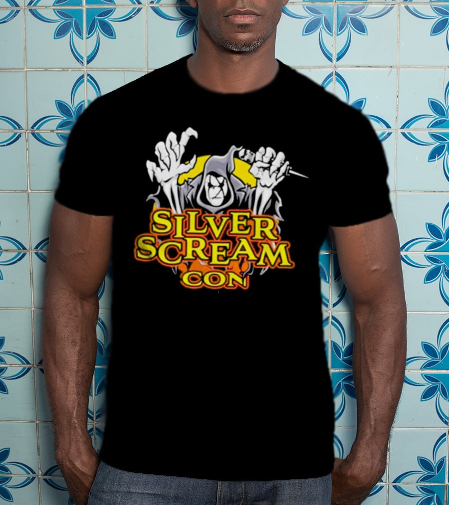 Silver Scream Con Grim Reaper With Needle And Hands T-Shirt