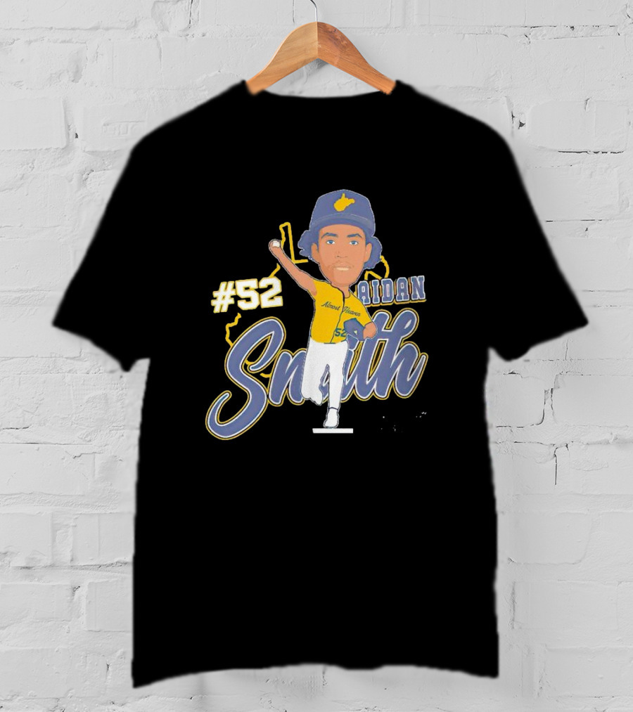 52 Aidan Smith Mountaineers Caricature Signature T-Shirt