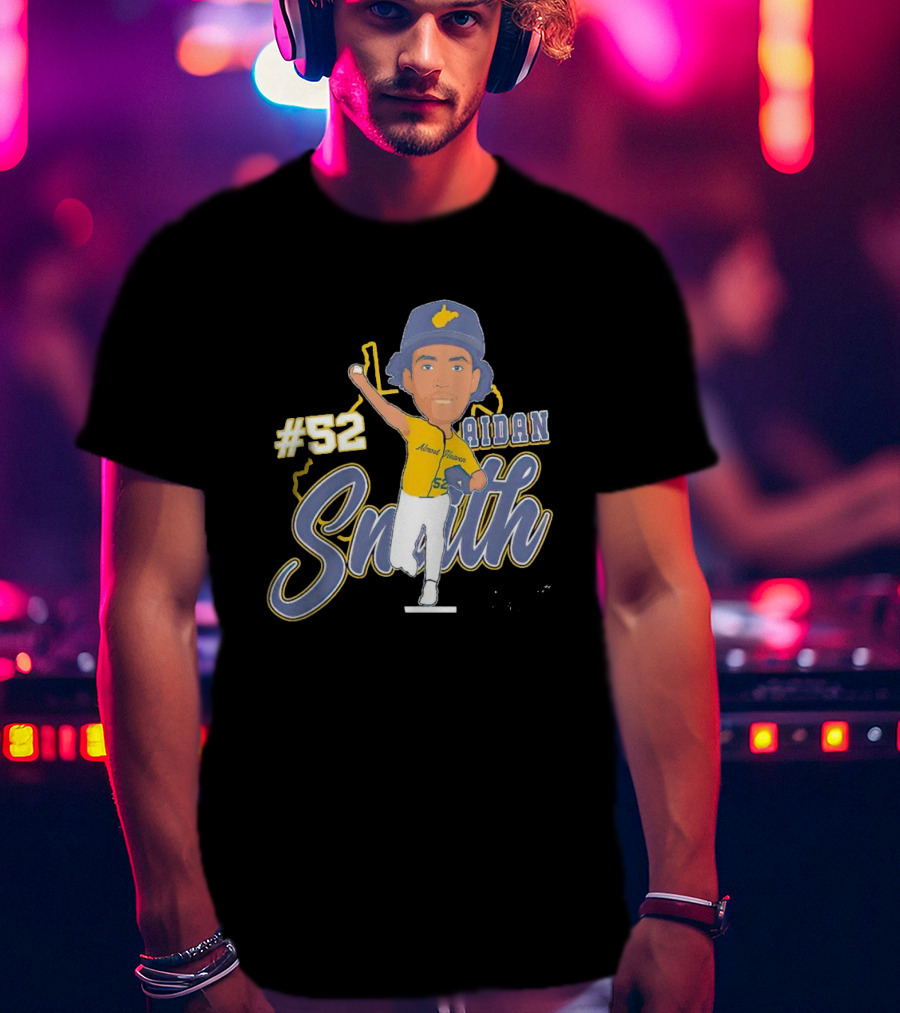 52 Aidan Smith Mountaineers Caricature Signature T-Shirt
