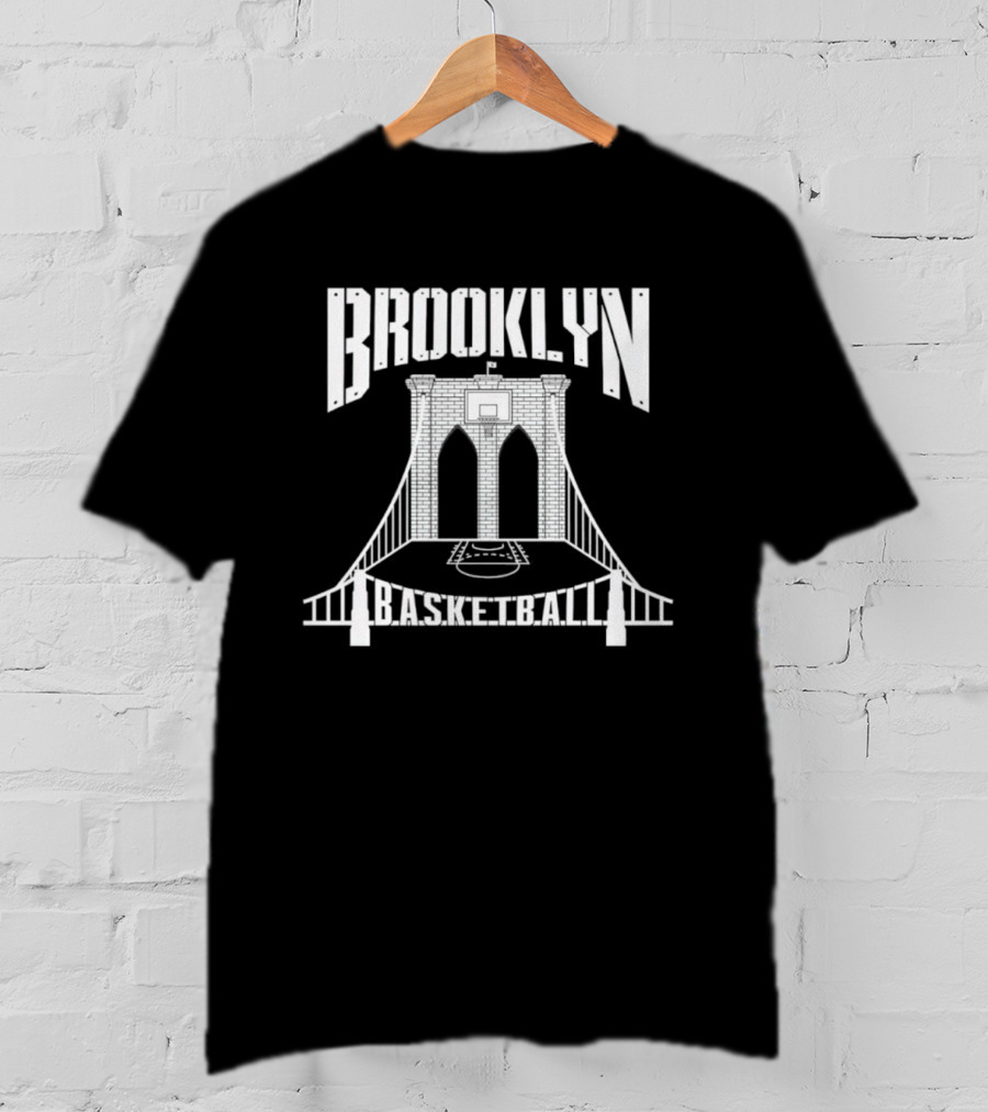 Brooklyn Bridge Basketball Court With Hoops T-Shirt