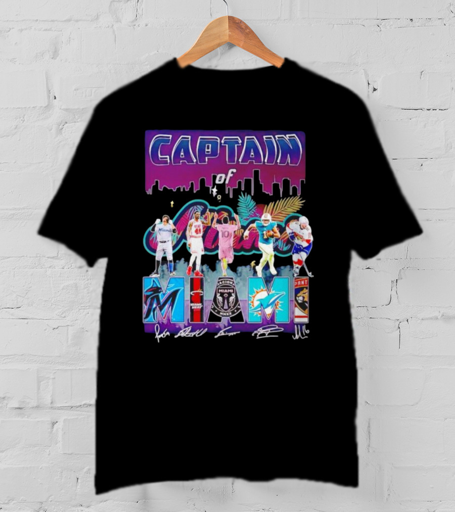 Captain Of Miami Marlins Heat Inter Dolphins Panthers T-Shirt