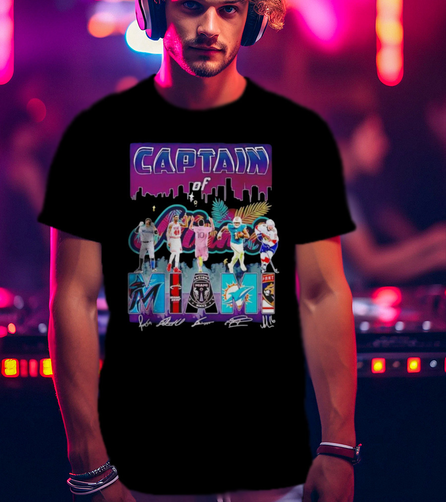 Captain Of Miami Marlins Heat Inter Dolphins Panthers T-Shirt