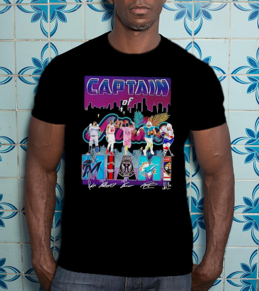 Captain Of Miami Marlins Heat Inter Dolphins Panthers T-Shirt