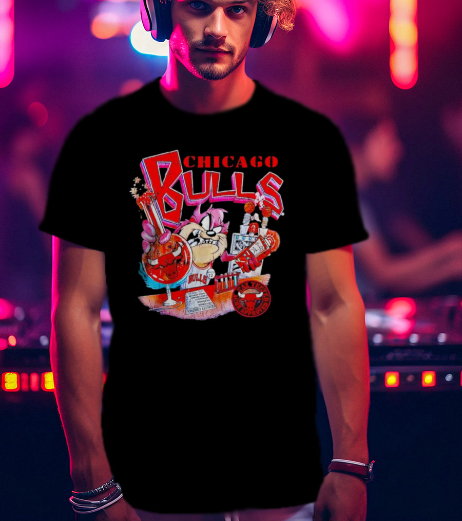 Chicago Bulls Taz NBA Mixology Martian Laboratory Mayhem T-Shirt