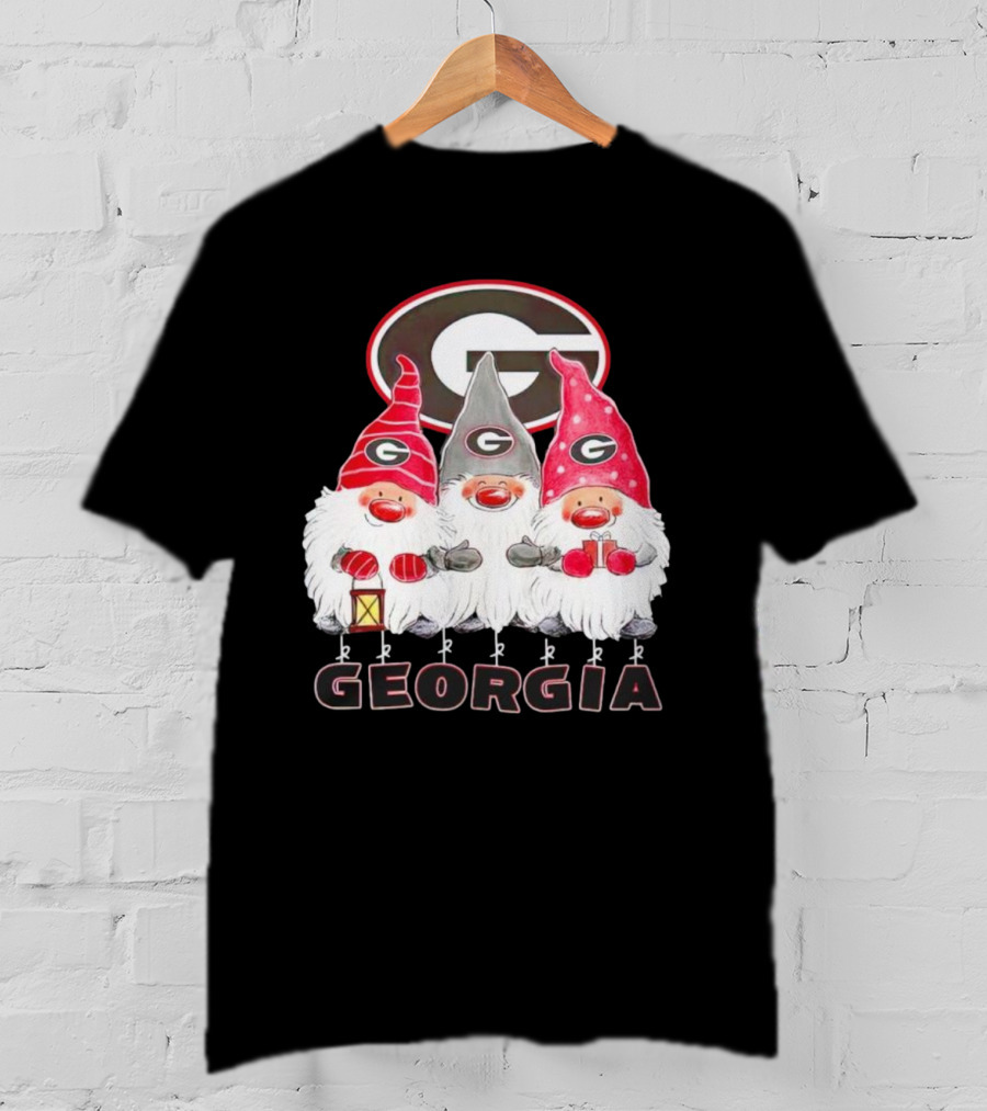 Georgia Bulldogs Christmas Gnome Trio T-Shirt