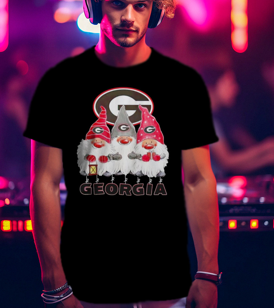 Georgia Bulldogs Christmas Gnome Trio T-Shirt