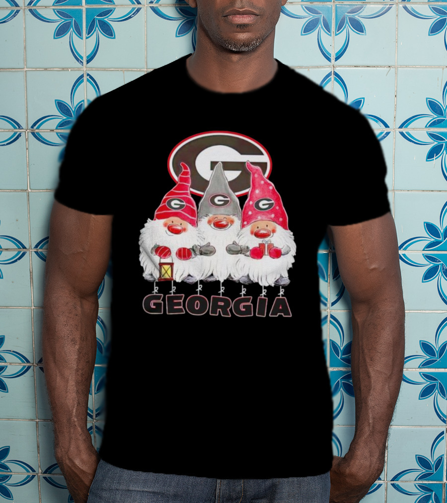 Georgia Bulldogs Christmas Gnome Trio T-Shirt