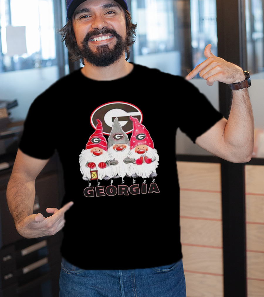 Georgia Bulldogs Christmas Gnome Trio T-Shirt