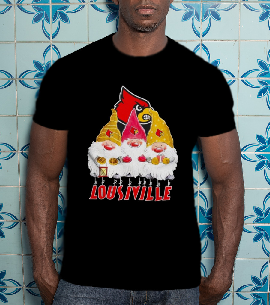 Louisville Cardinals Christmas Gnomies T-Shirt