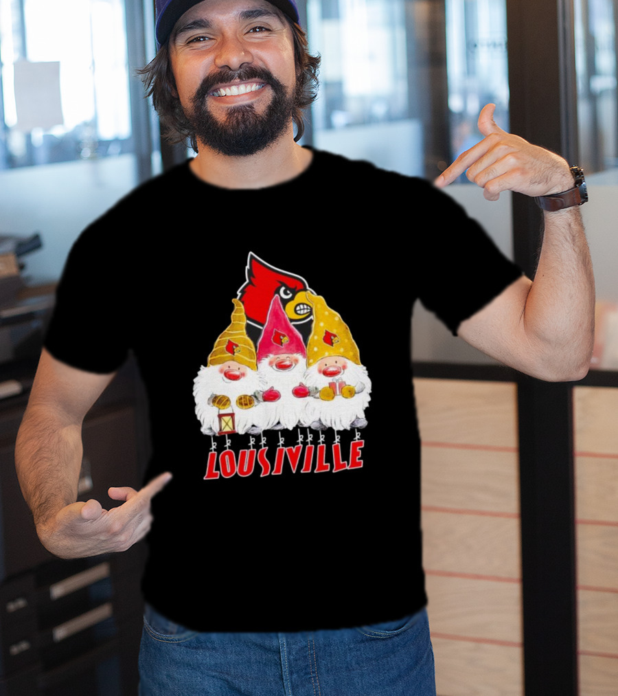Louisville Cardinals Christmas Gnomies T-Shirt