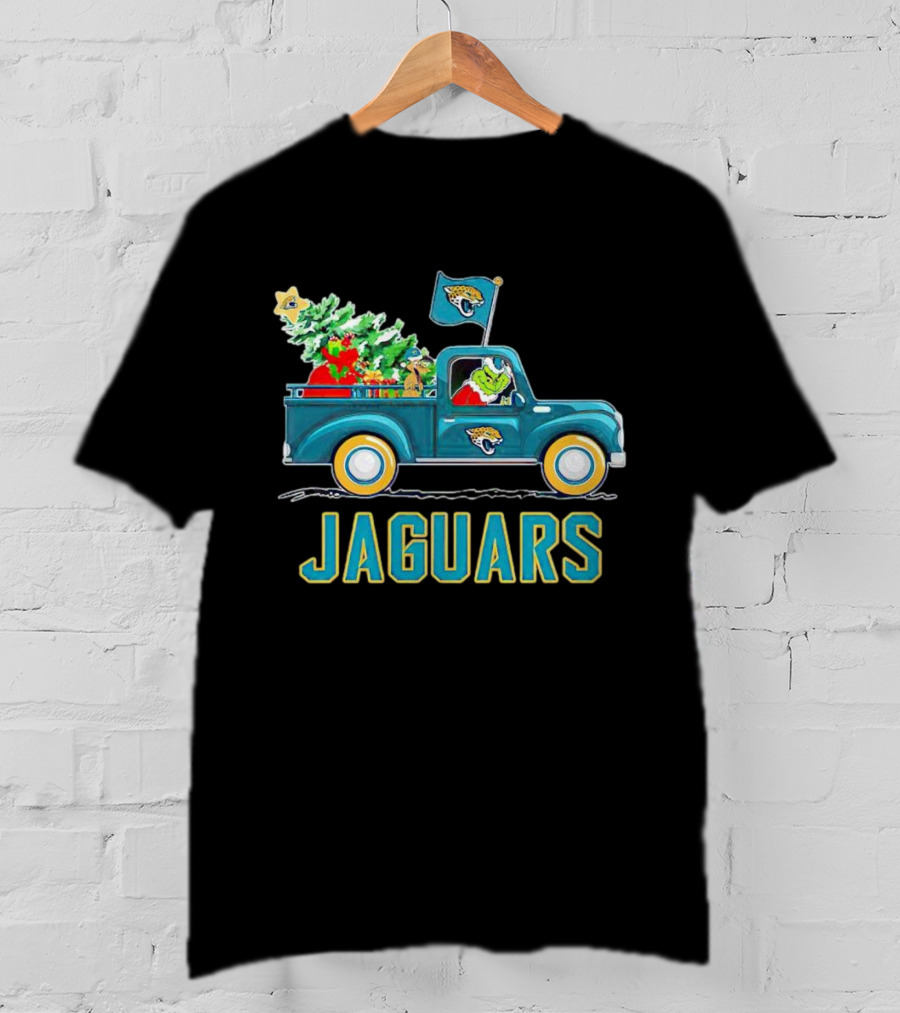 Grinch Christmas Truck Jacksonville Jaguars Holiday T-Shirt