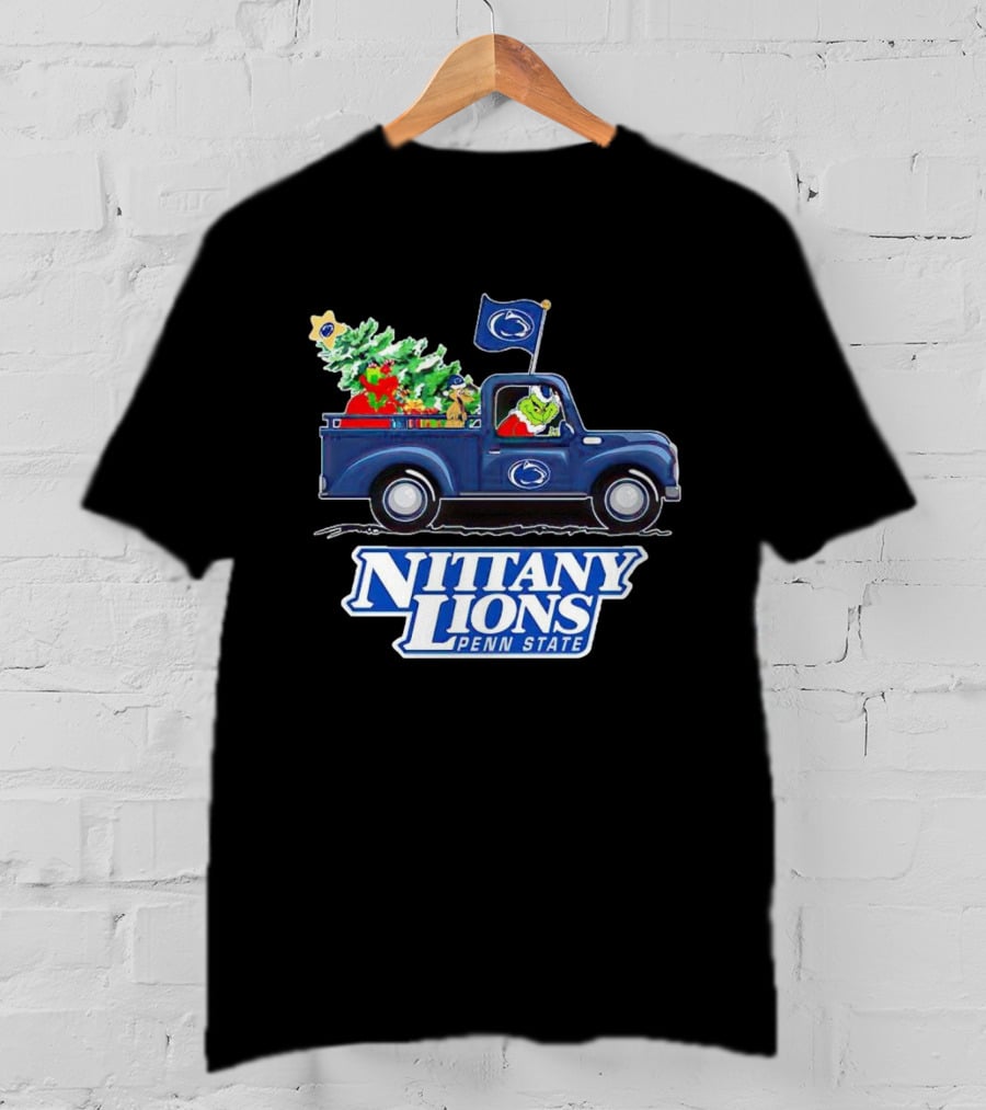 Grinch Driving Christmas Truck Nittany Lions Penn State T-Shirt