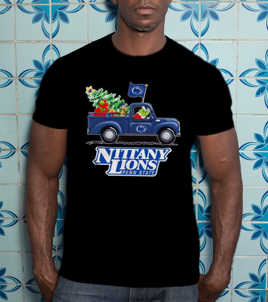 Grinch Driving Christmas Truck Nittany Lions Penn State T-Shirt