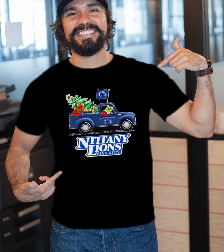 Grinch Driving Christmas Truck Nittany Lions Penn State T-Shirt