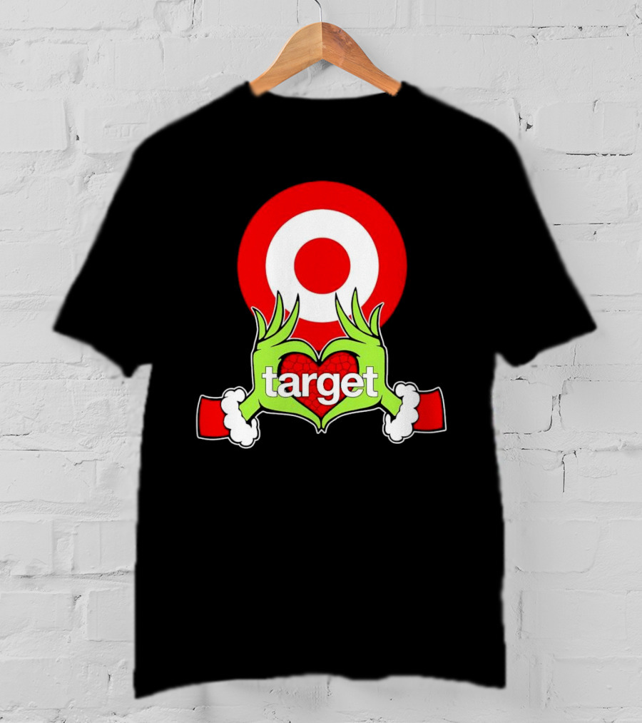 Grinch Hands Holding Heart In Front Of Target Christmas T-Shirt