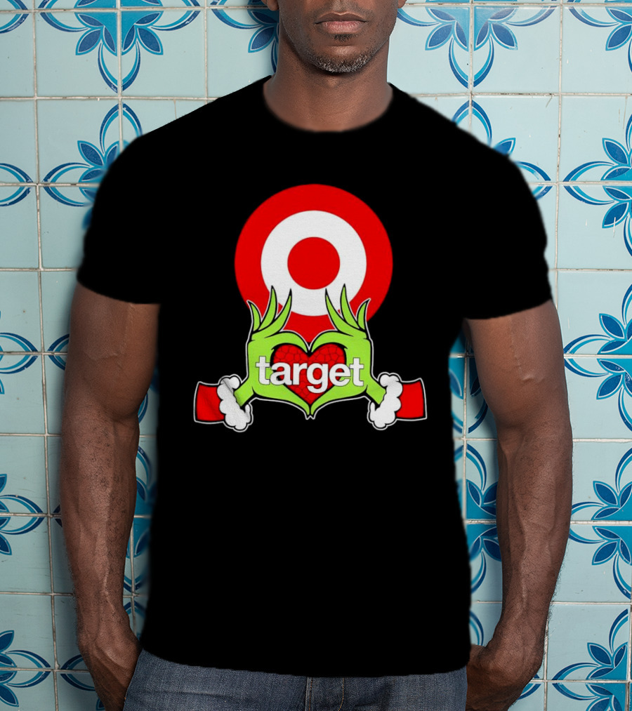 Grinch Hands Holding Heart In Front Of Target Christmas T-Shirt