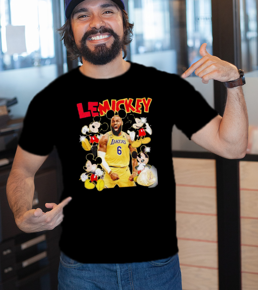 LeMickey LeBron James Lakers With Mickey Characters T-Shirt