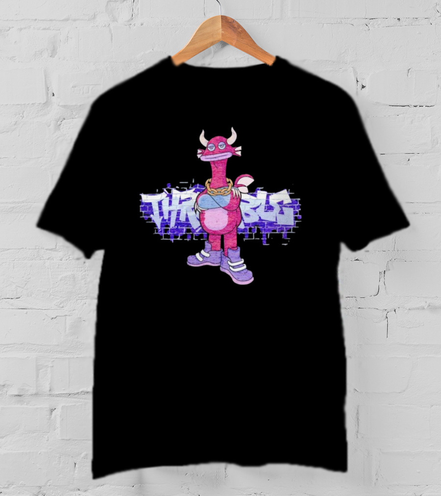 Men’s My Singing Monsters Thrumble Graffiti Style Character With Chain And Sneakers T-Shirt