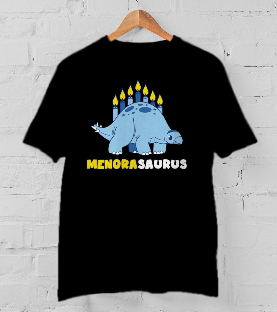 MENORASAURUS Hanukkah Dinosaur Candles T-Shirt